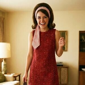 Vintage 60s/70s Headscarf Groovy Headband Neck Tie Art Deco MOD Mid Century